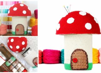 Toadstool Tin Caddy Crochet Free Pattern - Toadstool Mushroom Free #Crochet; Patterns