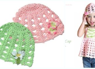 Vintage Rose Cap Beanie Hat Crochet Free Pattern- Women #Cap; #Hat; Free #Crochet; Patterns
