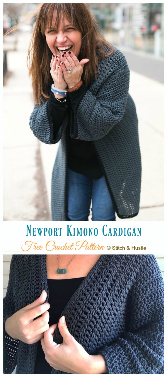 Newport Kimono Cardigan Crochet Free Pattern - Women #Kimono; #Cardigan; Free #Crochet; Patterns