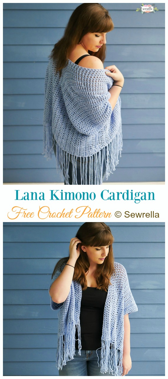 Lana Kimono Cardigan Crochet Free Pattern - Women #Kimono; #Cardigan; Free #Crochet; Patterns