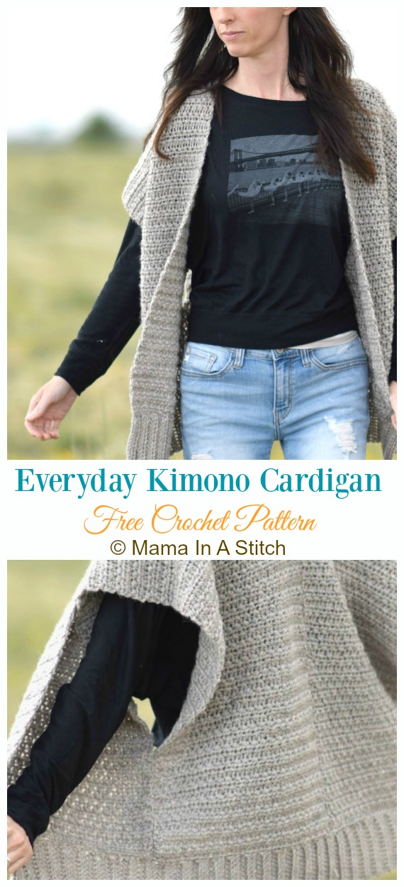 Everyday Kimono Cardigan Crochet Free Pattern - Women #Kimono; #Cardigan; Free #Crochet; Patterns