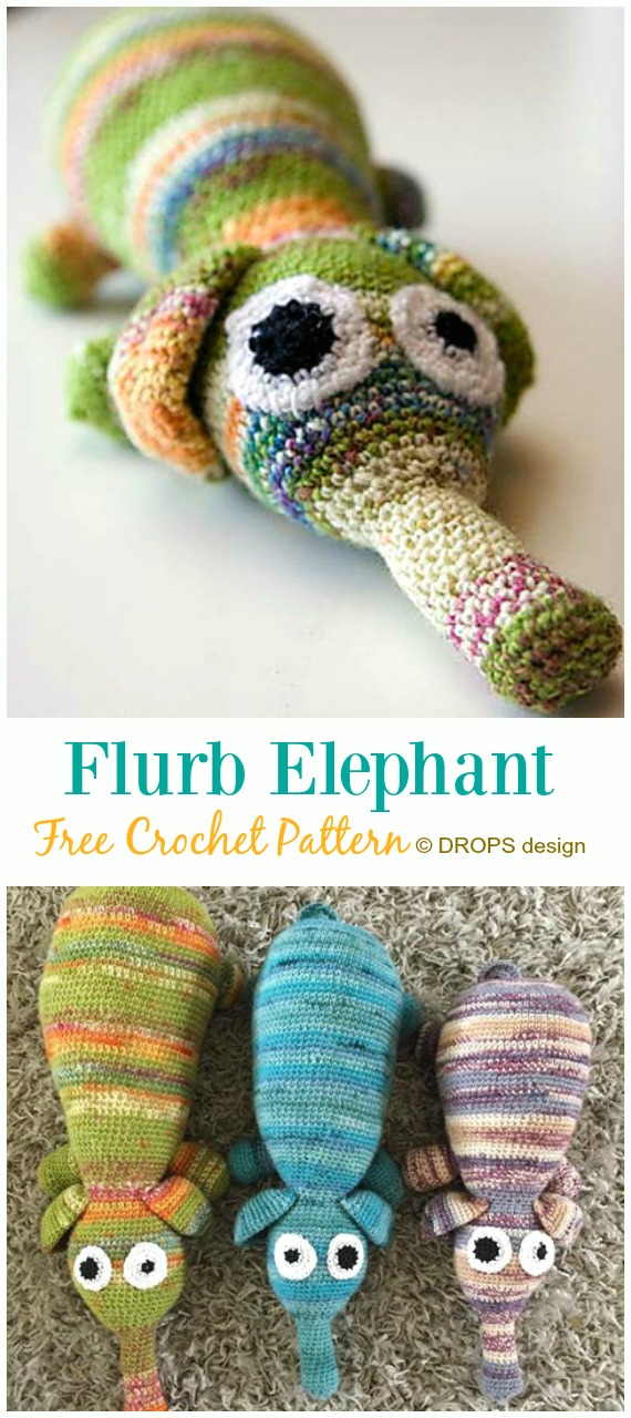 Crochet Flurb Elephant Amigurumi Free Pattern - #Amigurumi; #Elephant; Free Crochet Patterns