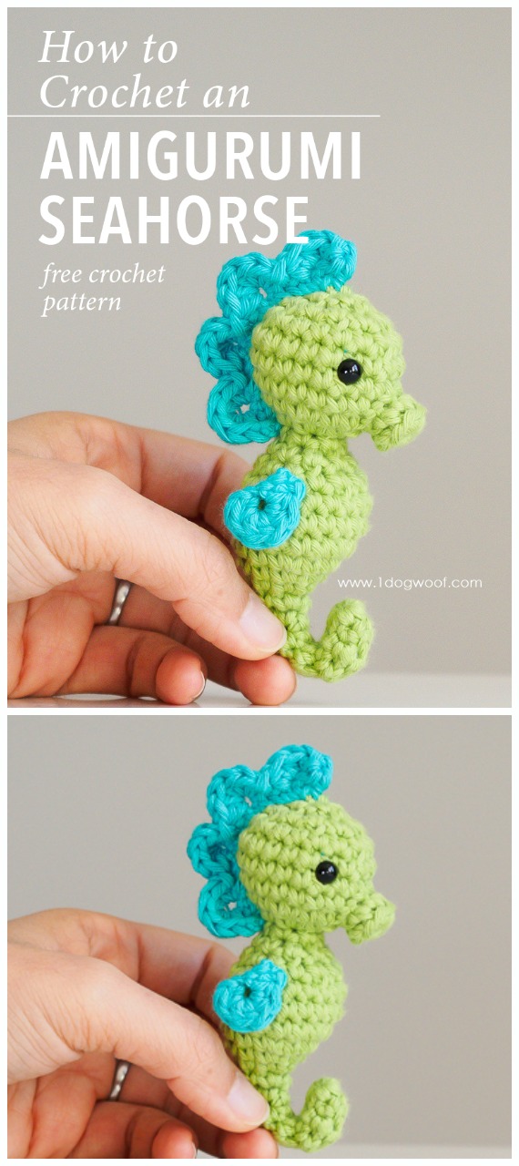 Crochet Little Seahorse Amigurumi Free Pattern - #Amigurumi; #Seahorse; Free Crochet Patterns  