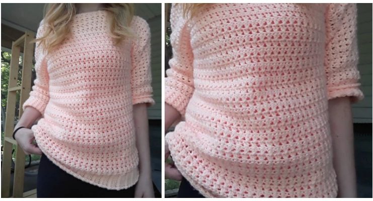 Boardwalk Sweater Crochet Free Pattern - Spring Summer #Pullover; Sweater Free #Crochet; Patterns
