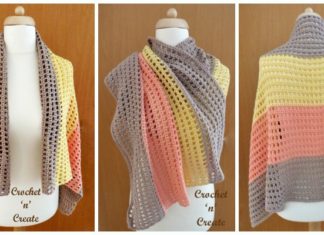 Cotton Wrap Crochet Free Pattern - Women Shawl #Wrap; Free #Crochet; Patterns