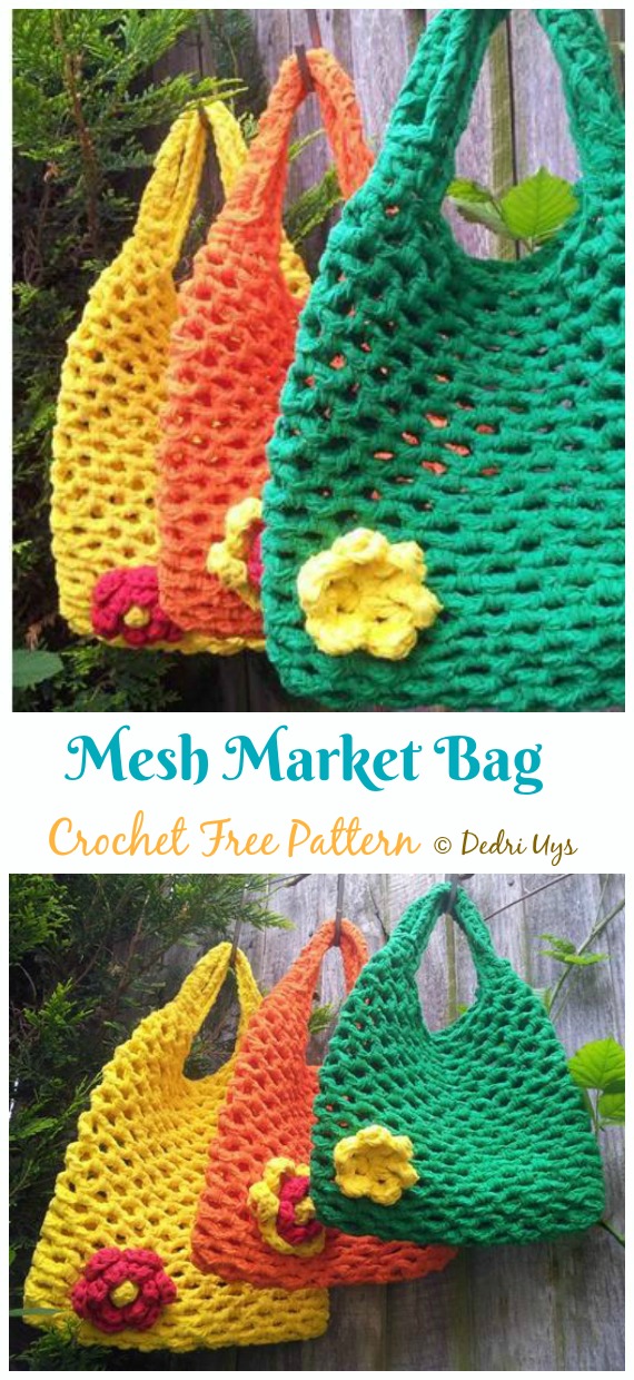 Mesh Bag Crochet Free Pattern - #Crochet; Market Grocery #Bag;Free Patterns