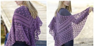 Evening in Paris Shawl Crochet Free Pattern - Women Lace #Shawl; Free #Crochet; Patterns