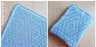 Hopscotch Harlequins Blanket Crochet Free Pattern - Fillet #Blanket; Free #Crochet; Patterns
