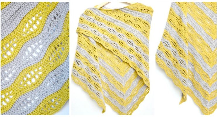 Kalinda Shawl Crochet Free Pattern - Women Lace #Shawl; Free #Crochet; Patterns