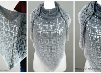 Leto Shawl Crochet Free Pattern - Women Lace #Shawl; Free #Crochet; Patterns