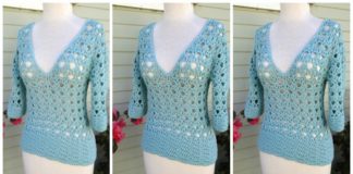 Persimmon Pullover Top Crochet Free Pattern - Women Summer #Top Free #Crochet; Patterns