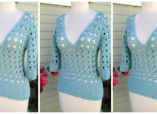 Persimmon Pullover Top Crochet Free Pattern - Women Summer #Top Free #Crochet; Patterns