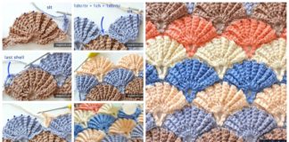 Ribbed Shell Stitch Crochet Free Pattern - Shell #Stitch; Free #Crochet; Patterns