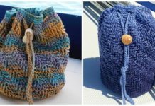 Sand Dollar Beach Bag Crochet Free Pattern - Drawstring Bag Free #Crochet; Patterns