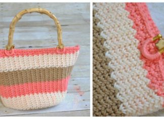 Seamless Chevron Handbag Crochet Free Pattern - Trendy #Handbag; Free Crochet Patterns