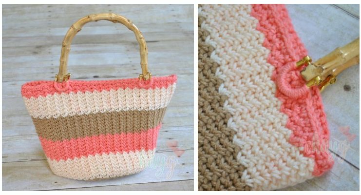 Seamless Chevron Handbag Crochet Free Pattern - Trendy #Handbag; Free Crochet Patterns
