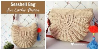 Seashell Bag Crochet Free Pattern - Women Shoulder #Bags; Free #Crochet; Patterns