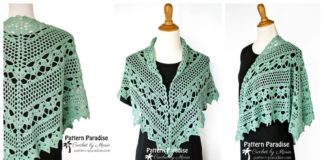 Spring Showers Shawl Crochet Free Pattern - Women Lace #Shawl; Free #Crochet; Patterns