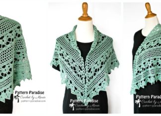 Spring Showers Shawl Crochet Free Pattern - Women Lace #Shawl; Free #Crochet; Patterns