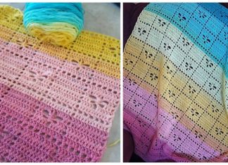 Dancing Dragonfly Blanket Crochet Free Pattern - Fillet #Blanket; Free #Crochet; Patterns