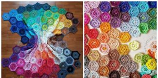 That Hexy Puff Blanket Crochet Free Pattern - Hexagon Blanket Free Crochet Patterns