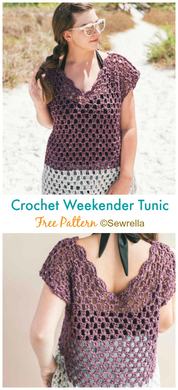 Weekender Tunic Crochet Free Patterns - Women Summer #Top Free #Crochet; Patterns