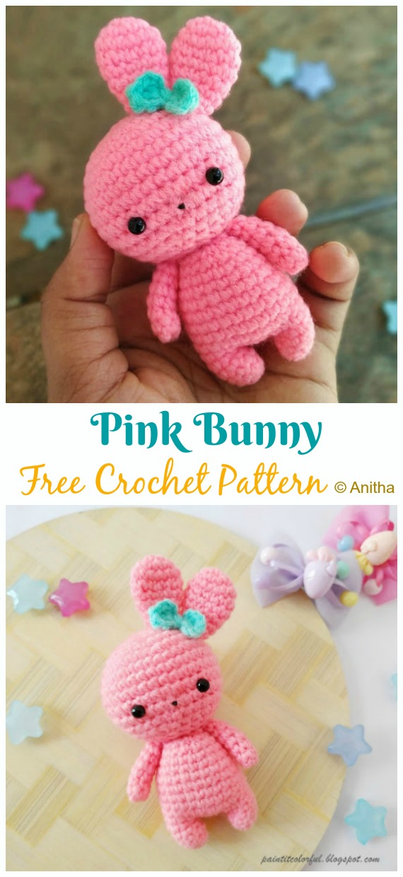 Crochet Pink Bunny Amigurumi Free Pattern - #Amigurumi; Bunny Free Crochet Patterns