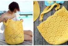 Lace Shell Stitch Beach Tote Bag Crochet Free Pattern [Video] - Beach #Bag; Free #Crochet; Patterns