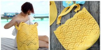 Lace Shell Stitch Beach Tote Bag Crochet Free Pattern [Video] - Beach #Bag; Free #Crochet; Patterns