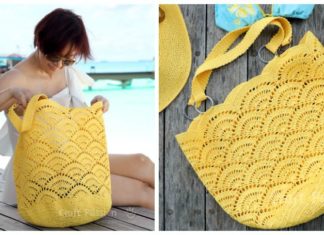 Lace Shell Stitch Beach Tote Bag Crochet Free Pattern [Video] - Beach #Bag; Free #Crochet; Patterns
