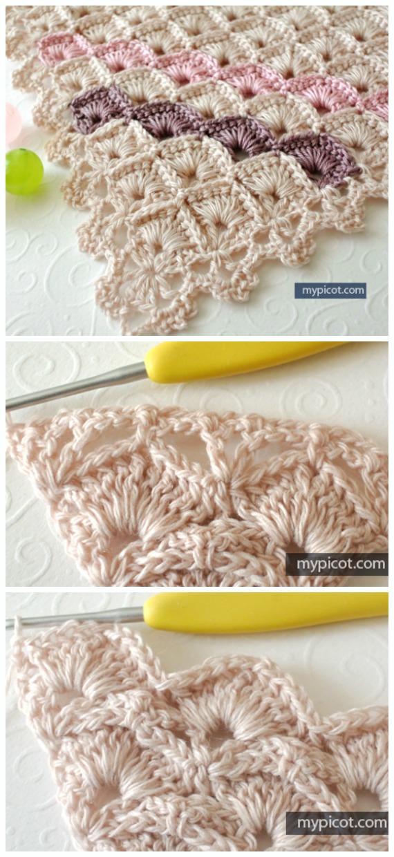 Box Stitch Triangle Crochet Free Pattern &Video - Trending #Stitch; Free #Crochet; Patterns