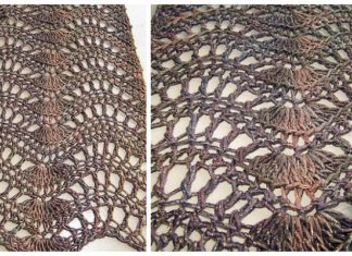 Feather Fan Scarf Crochet Free Pattern - Rectangle Long #Scarf; Free #Crochet; Patterns
