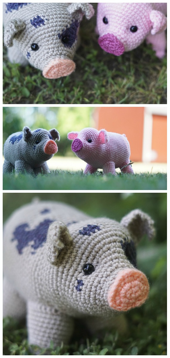 Crochet Miniature Pig Amigurumi Free Pattern - Free #Amigurumi; #Pig; Toy Softies Crochet Patterns