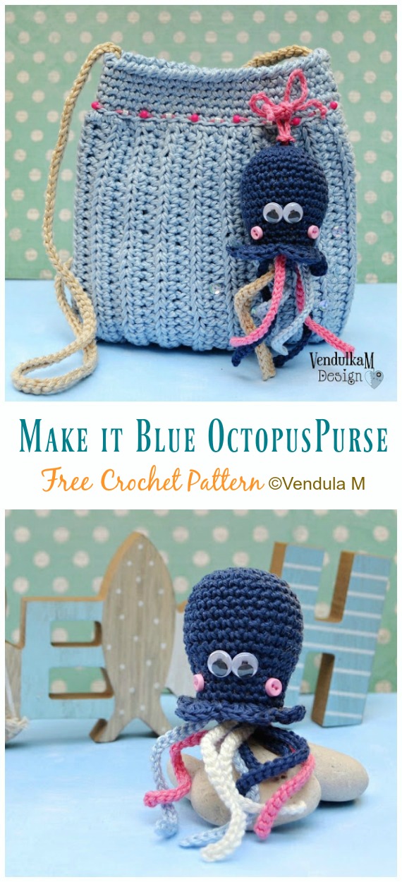 Make it Blue Purse Crochet Free Pattern - Women Shoulder #Bags; Free #Crochet; Patterns