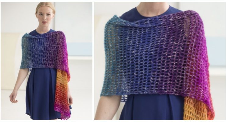 Openwork Shawl Crochet Free Pattern - Women Shawl #Wrap; Free #Crochet; Patterns