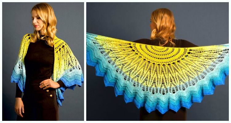 Sun and Sea Shawl Crochet Free Pattern Crochet & Knitting