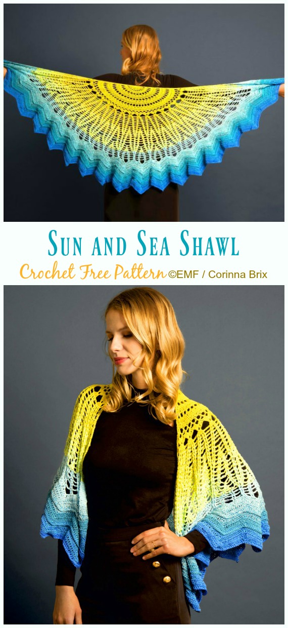 Sun and Sea Shawl Crochet Free Pattern Sun and Sea Shawl Crochet Free Pattern