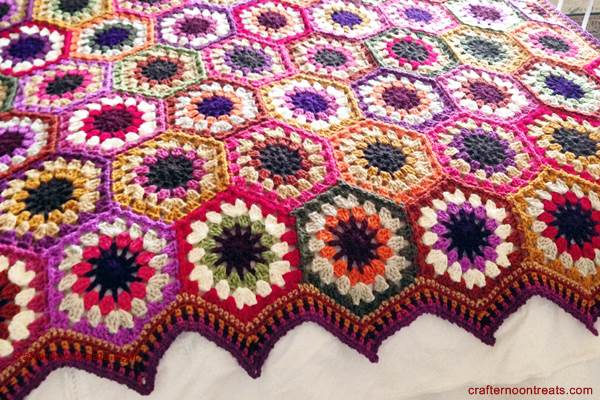 Hexagon Blanket Free Crochet Patterns - Crochet & Knitting