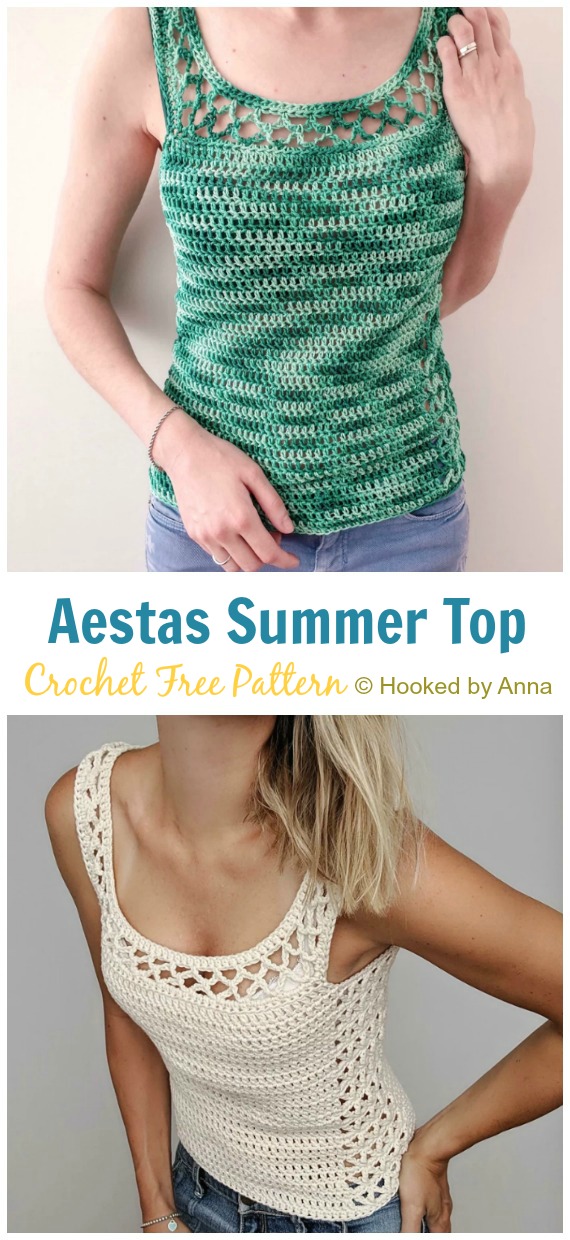 Aestas Summer Top Crochet Free Pattern - Women Summer #Top Free #Crochet; Patterns