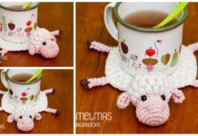 Amigurumi Amelia The Sheep Coaster Crochet Free Pattern - Autumn #Leaf; Free #Crochet; Patterns