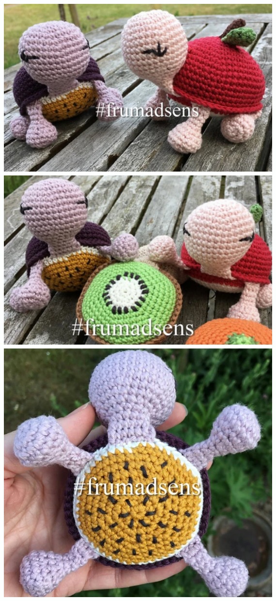 Crochet Fruit Turtle Amigurumi Free Pattern - Amigurumi Baby Turtle Crochet Free Patterns