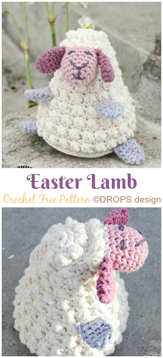 Amigurumi Bobble Easter Lamb Free Crochet Patterns - Farm Animals Toys #Amigurumi; Free Crochet Patterns