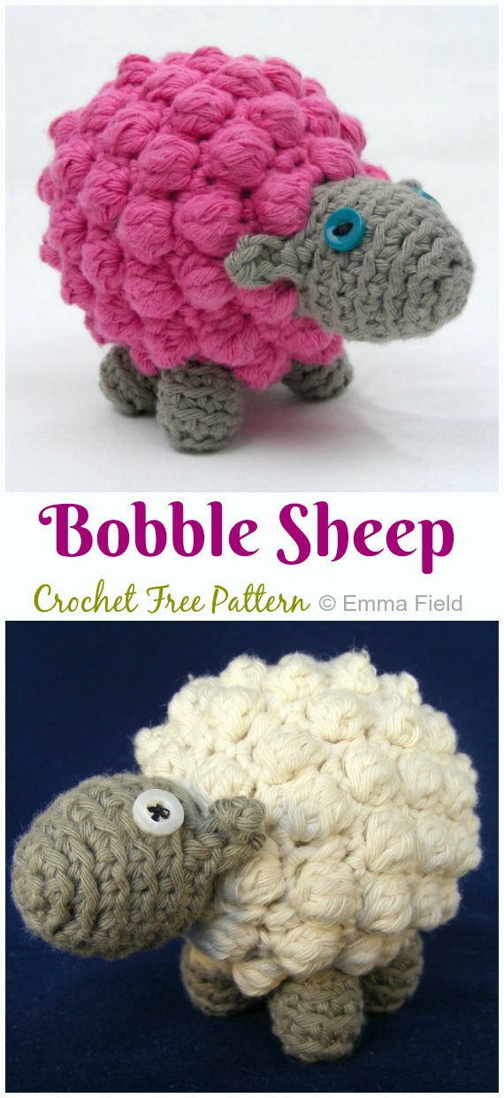 Amigurumi Bobble Sheep Crochet Free Pattern - Farm Animals Toys #Amigurumi; Free Crochet Patterns