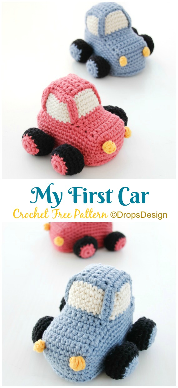 Amigurumi My First Car Crochet Free Pattern - Crochet #Car; Toy Amigurumi Free Patterns