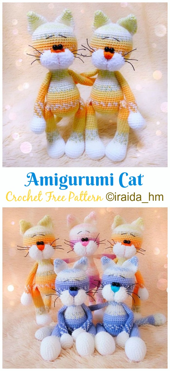 Amigurumi Cat Crochet Free Pattern - Crochet Toy #Cat; #Amigurumi; Free Patterns