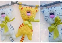 Amigurumi Hanging Cat Crochet Free Pattern - Crochet Toy #Cat; #Amigurumi; Free Patterns