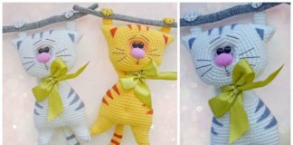 Amigurumi Hanging Cat Crochet Free Pattern - Crochet Toy #Cat; #Amigurumi; Free Patterns