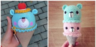 Amigurumi Ice Cream Bear Crochet Free Patterns - Free #Amigurumi; #Bear; Toy Softies Crochet Patterns