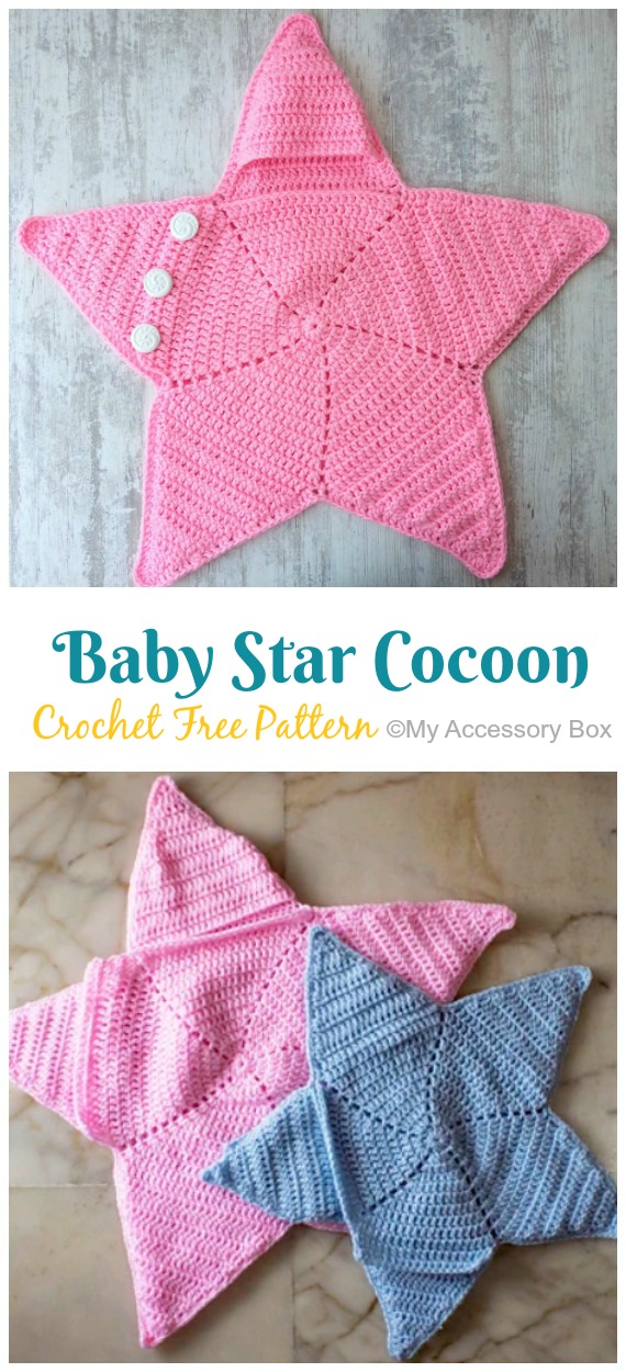 Baby Star Cocoon Crochet Free Pattern [Video] - Baby #Cocoon; Free #Crochet; Patterns