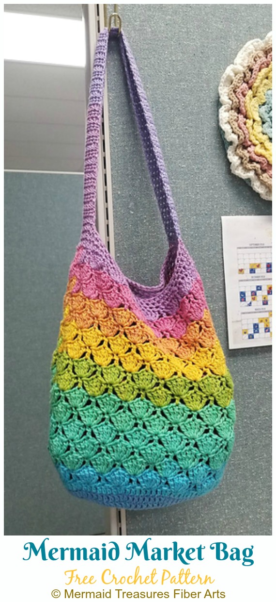 Mermaid Market Bag Crochet Free Pattern - Beach #Bag; Free #Crochet; Patterns